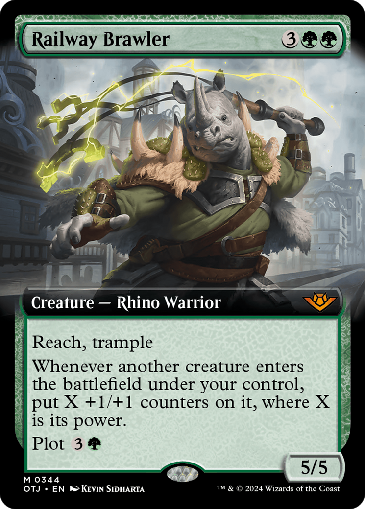 Image of Railway Brawler (Extended Art) (OTJ-344) - Outlaws of Thunder Junction: (Extended Art) Foil