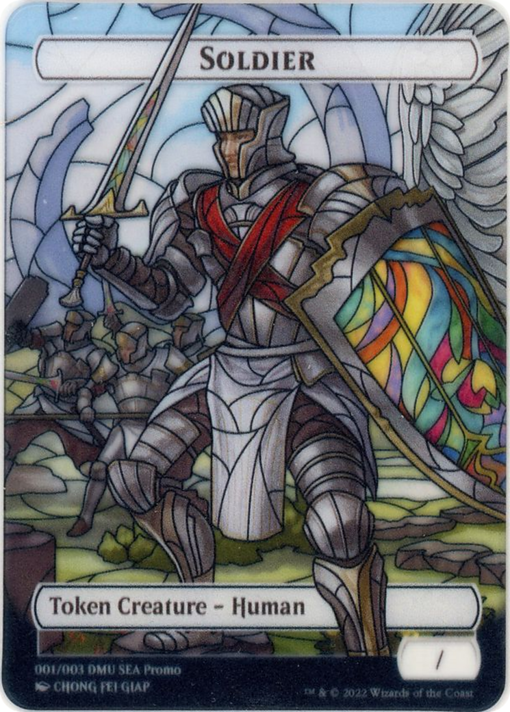 Image of Soldier Token [SEA Exclusive] (DMU-001/003) - Dominaria United Southeast Asia Tokens: (Full Art)
