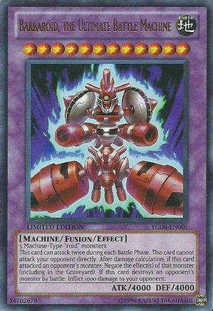 Image of Barbaroid, the Ultimate Battle Machine (YG08-EN001) - Yu-Gi-Oh! GX Manga Promotional Cards Limited