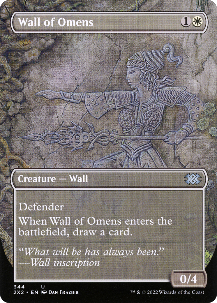 Image of Wall of Omens (Borderless) (2X2-344) - Double Masters 2022 (Borderless) Foil