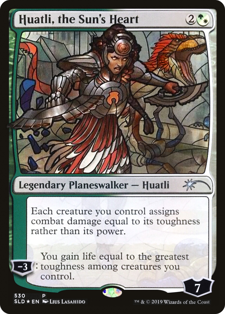 Image of Huatli, the Sun's Heart (Stained Glass) (SLD-530) - Secret Lair Drop Foil