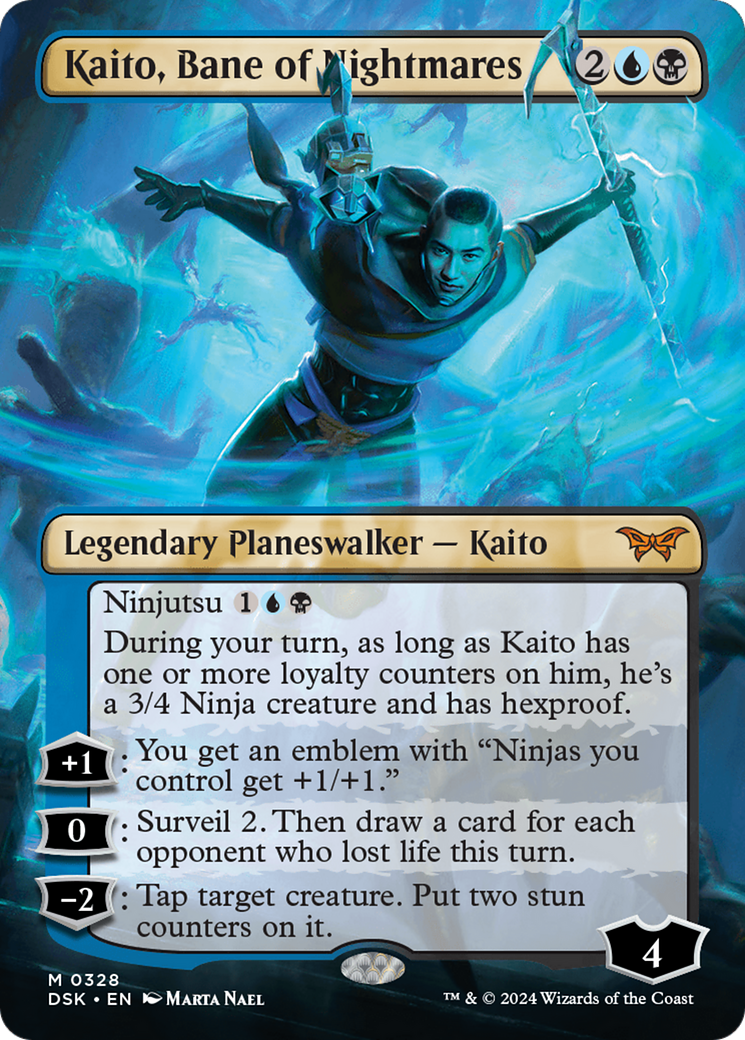Image of Kaito, Bane of Nightmares (Borderless) (DSK-328) - Duskmourn: House of Horror (Borderless) Foil