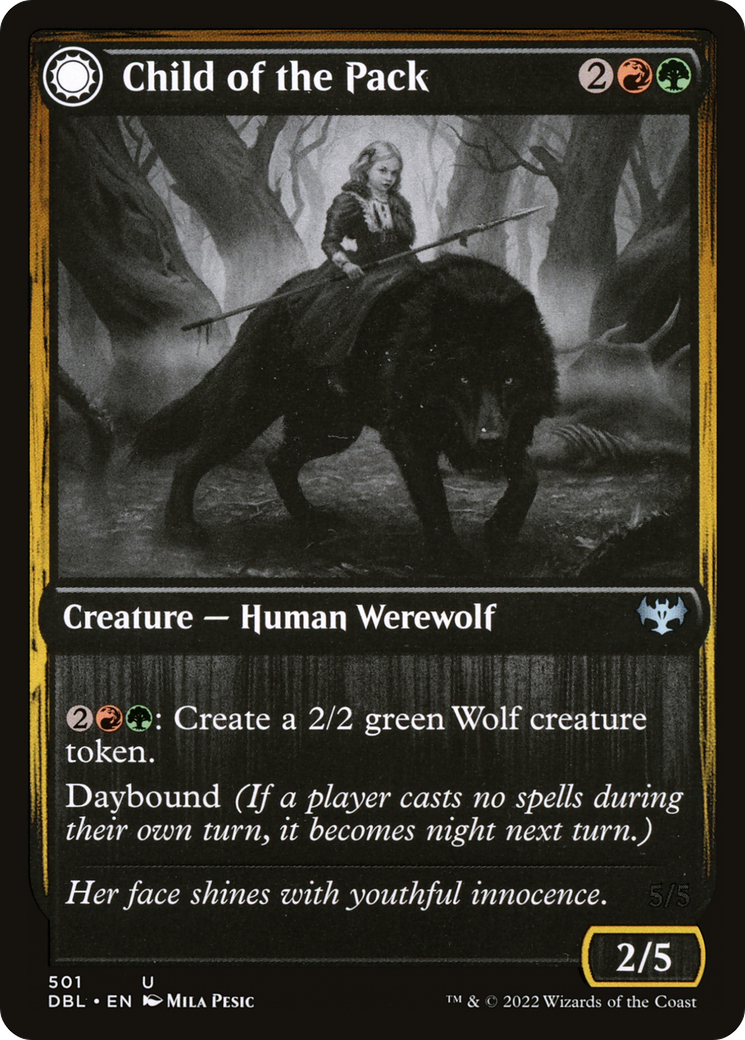 Image of Child of the Pack (DBL-501) - Innistrad: Double Feature: (Double Faced Transform) Foil