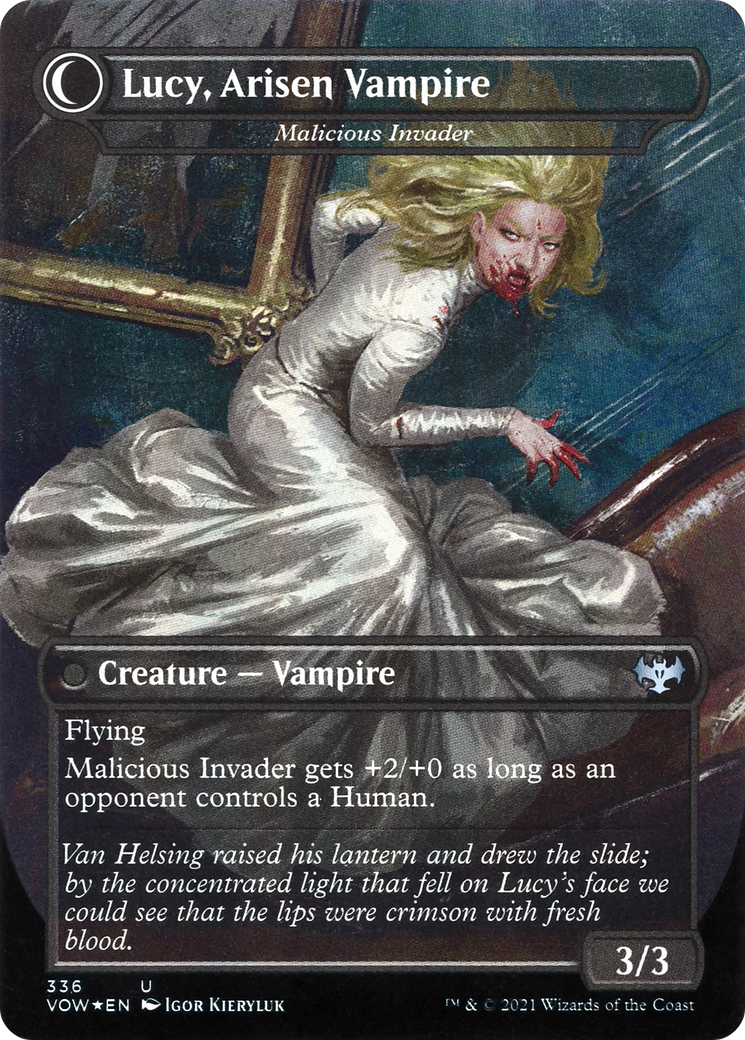Image of Lucy Westenra - Innocent Traveler (VOW-336) - Innistrad: Crimson Vow: (Double Faced Transform) (Borderless)