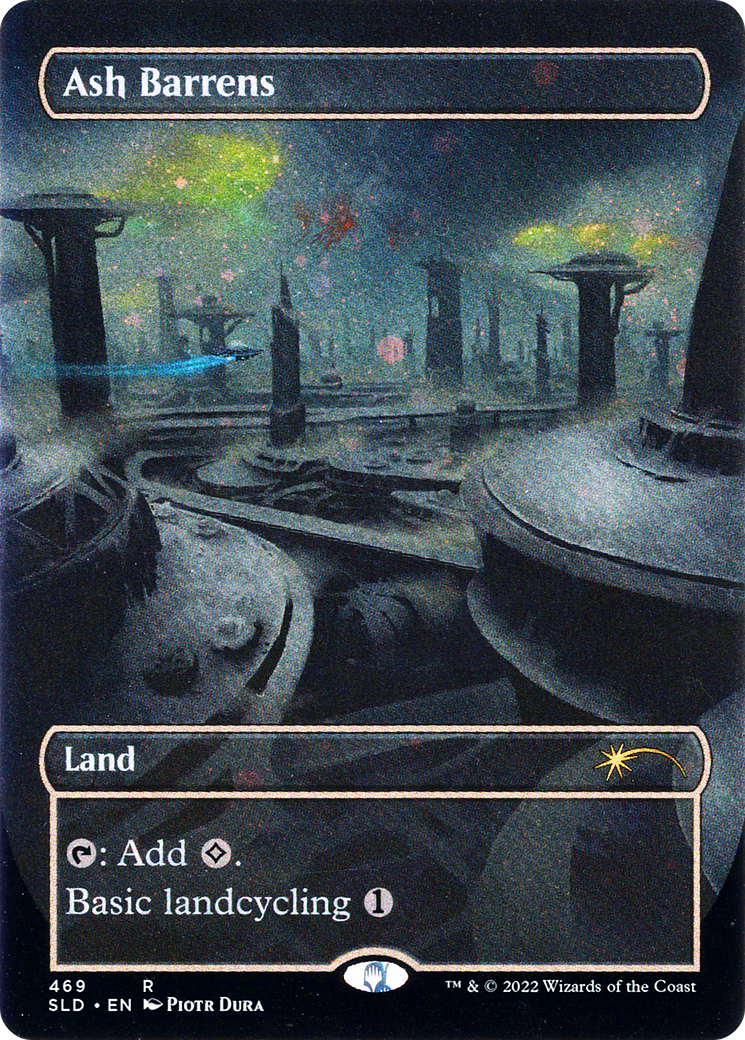 Image of Ash Barrens (Borderless) (Galaxy Foil) (SLD-469) - Secret Lair Drop (Borderless) Foil