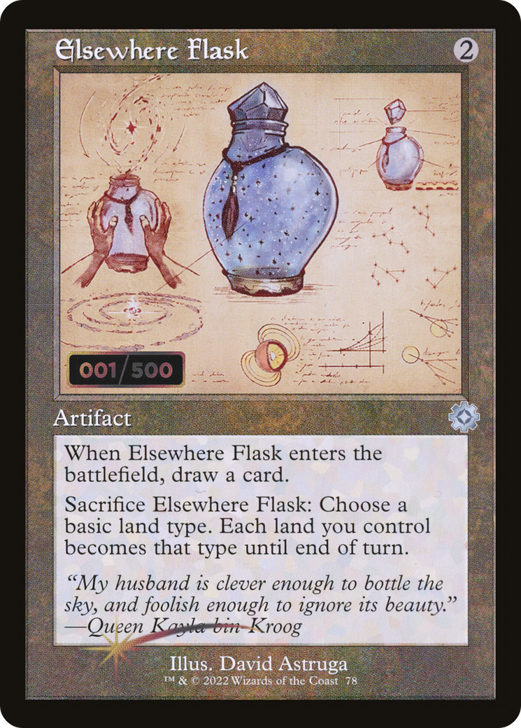 Image of Elsewhere Flask (Schematic) (Serial Numbered) (BRR-078) - The Brothers' War Retro Artifacts Foil