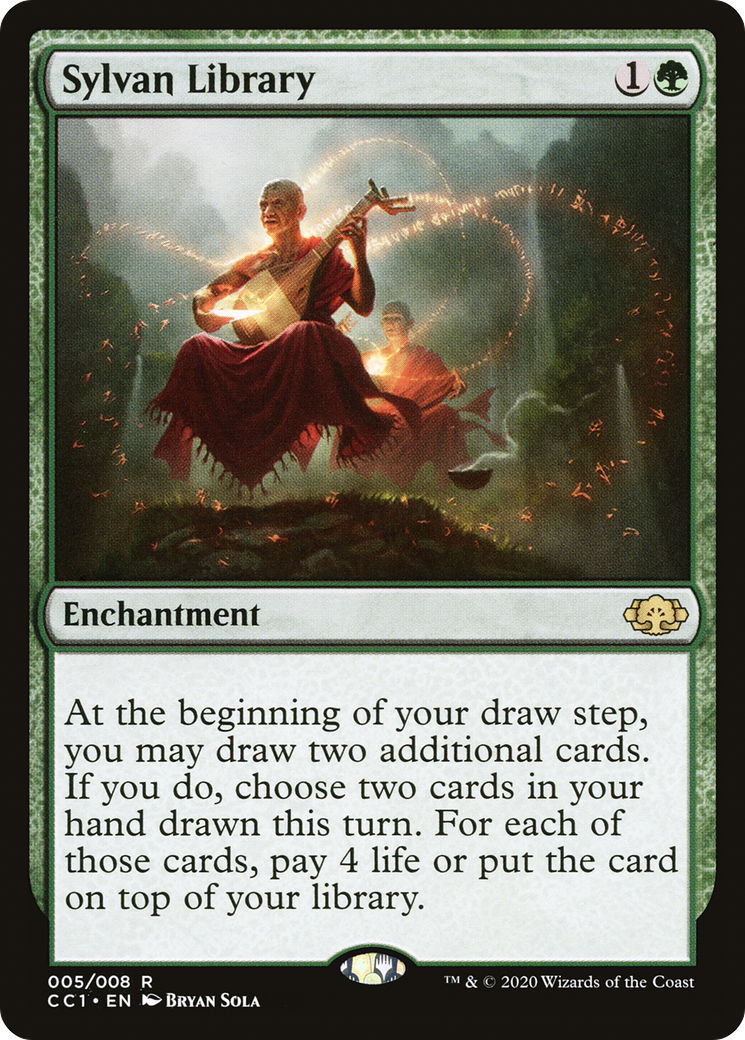 Image of Sylvan Library (CC1-005) - Commander Collection: Green Foil