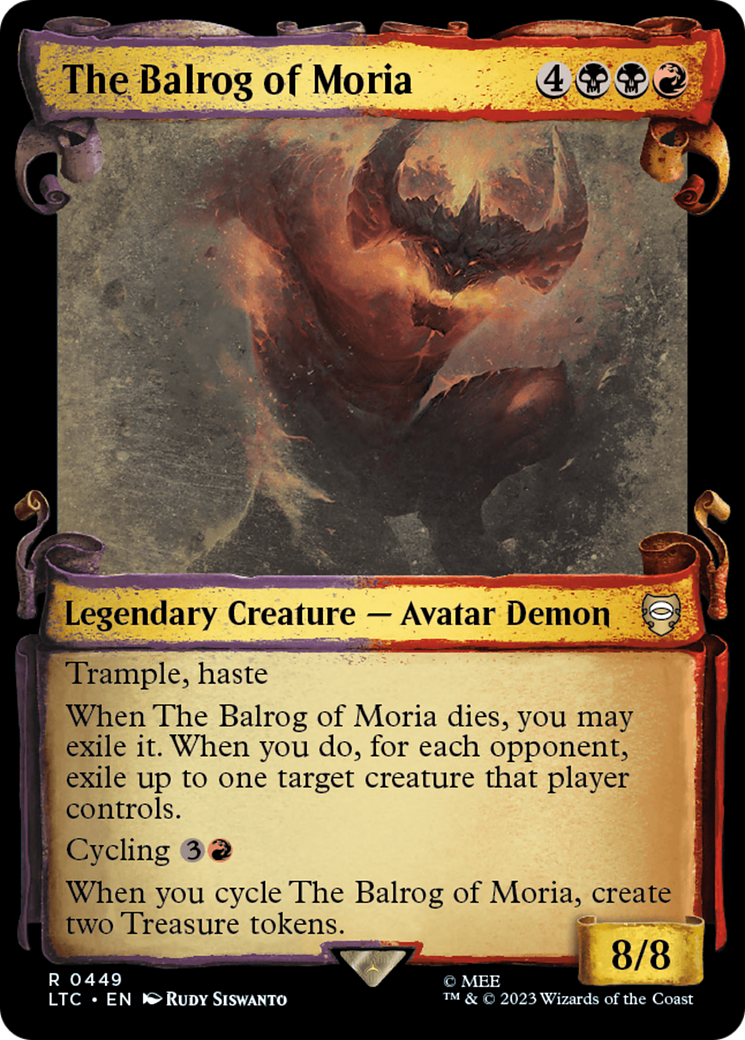 Image of The Balrog of Moria (Showcase Scrolls) (LTC-449) - Tales of Middle-earth Commander: (Showcase) Foil