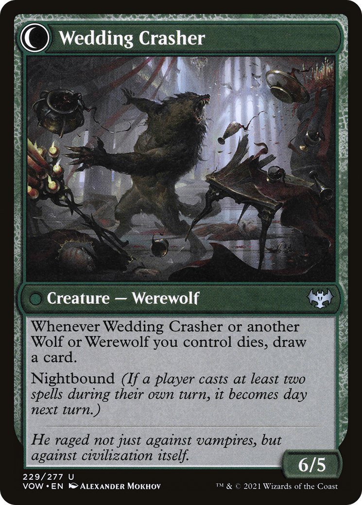 Image of Wolfkin Outcast (VOW-229) - Innistrad: Crimson Vow: (Double Faced Transform) Foil