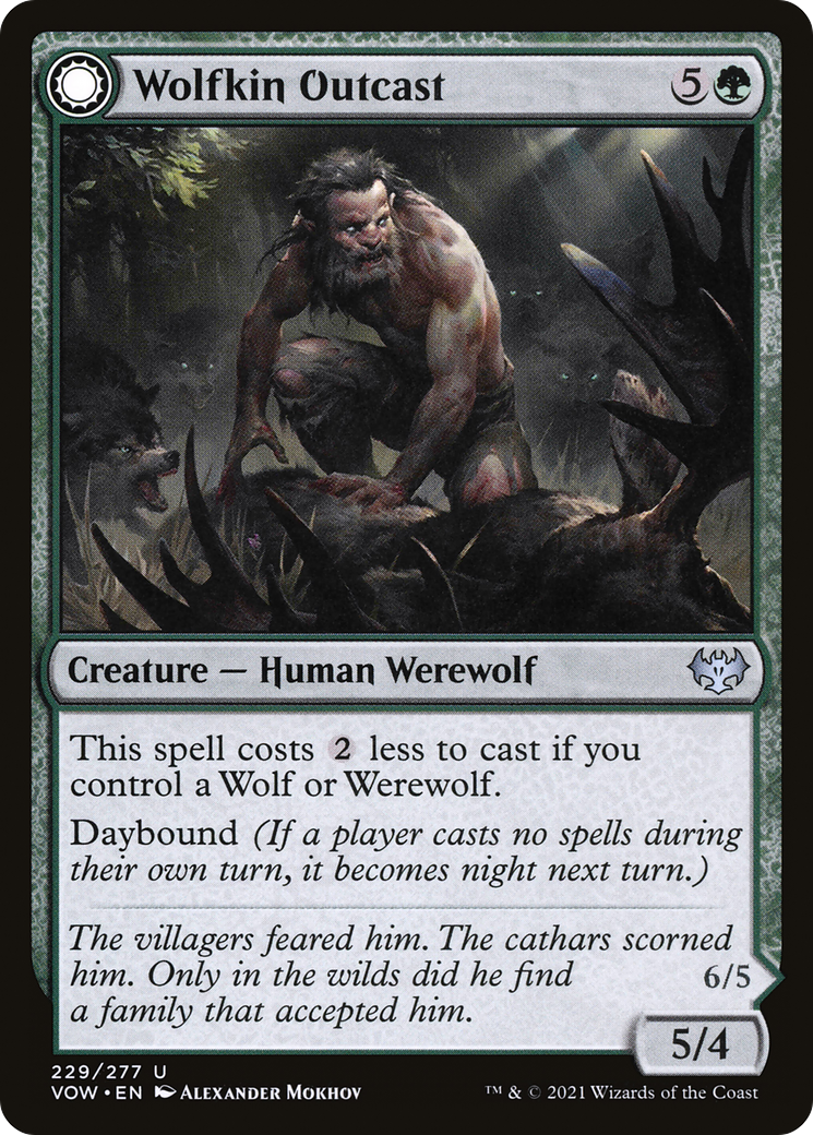 Image of Wolfkin Outcast (VOW-229) - Innistrad: Crimson Vow: (Double Faced Transform)