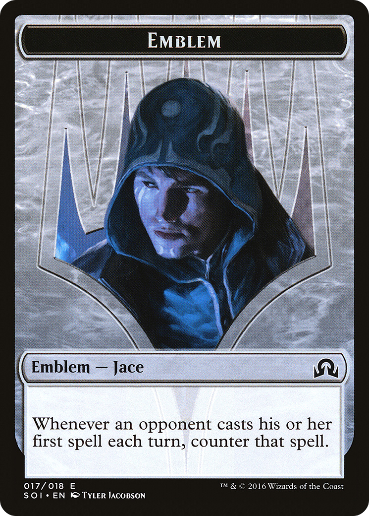Image of Emblem - Jace, Unraveler of Secrets (SOI-017) - Shadows over Innistrad Tokens