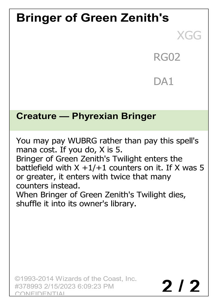 Image of Bringer of Green Zenith's Twilight (UNK-RG02A) - Unknown Event