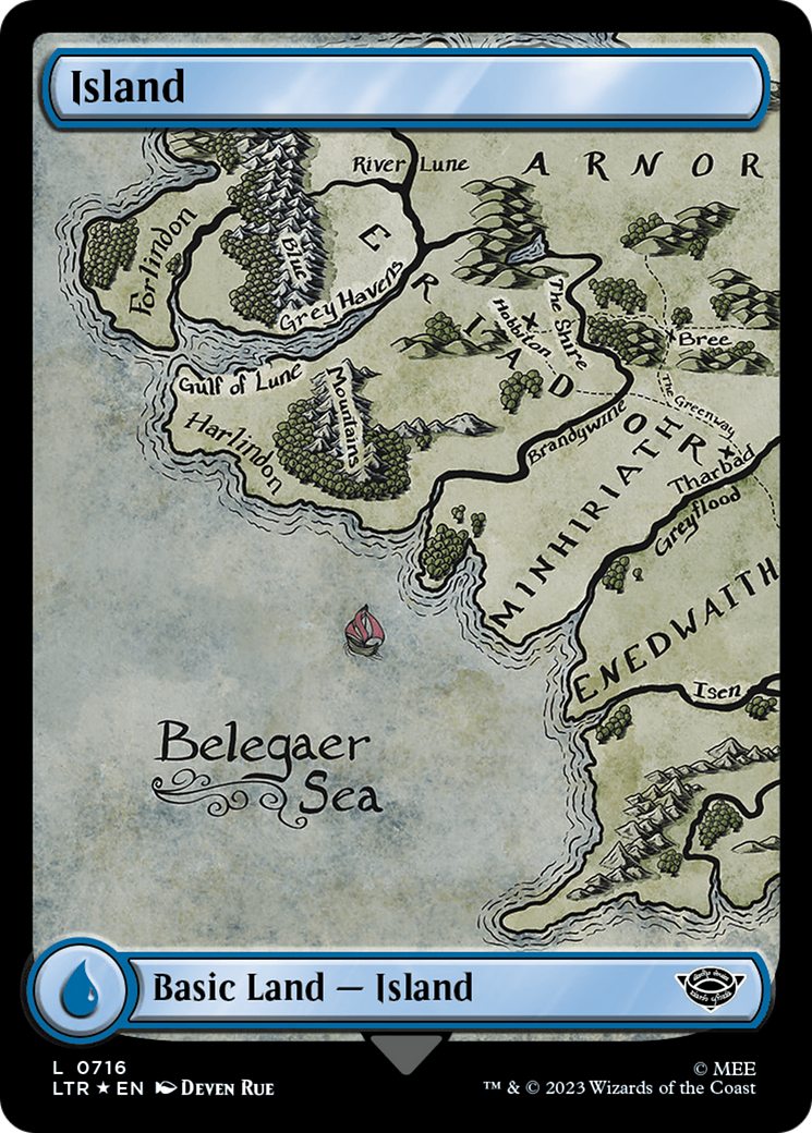 Image of Island (0716) (Surge Foil) (LTR-716) - The Lord of the Rings: Tales of Middle-earth Foil