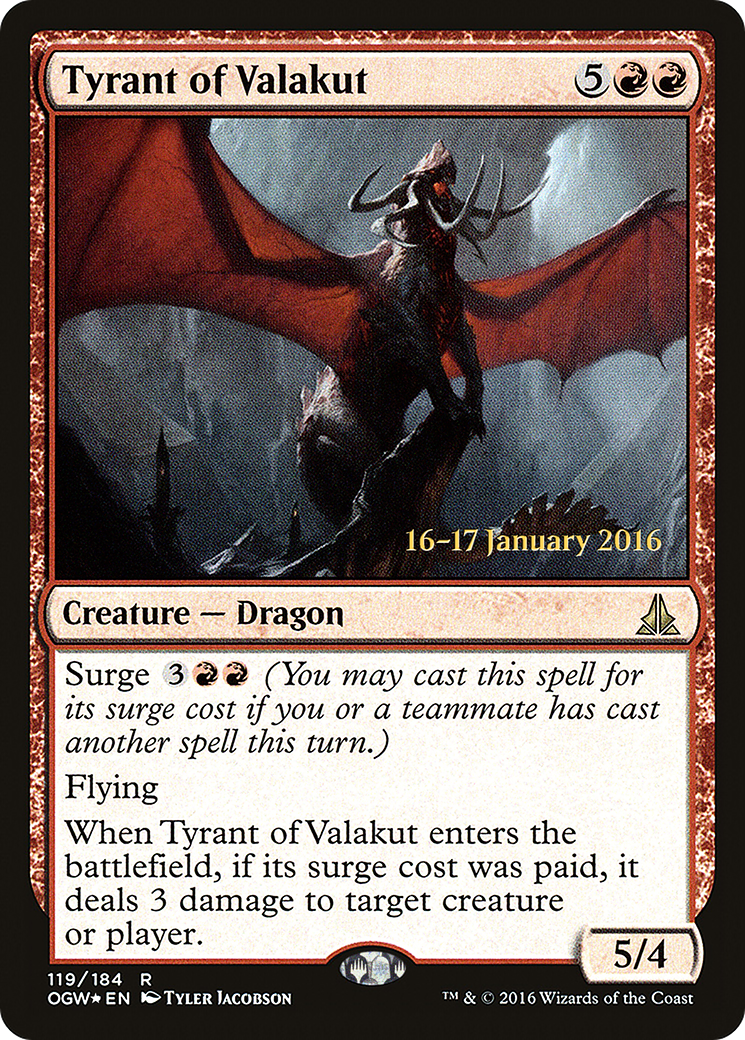 Image of Tyrant of Valakut (PRE-119S) - Oath of the Gatewatch Promos Foil