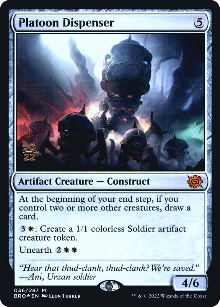 Image of Platoon Dispenser (PRE-036) - The Brothers' War Promos Foil