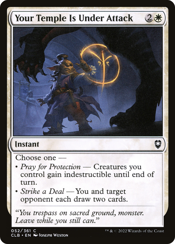 Image of Your Temple Is Under Attack (CLB-052) - Commander Legends: Battle for Baldur's Gate Foil