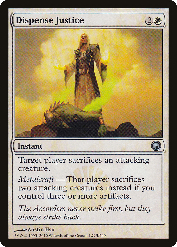 Image of Dispense Justice (SOM-005) - Scars of Mirrodin Foil