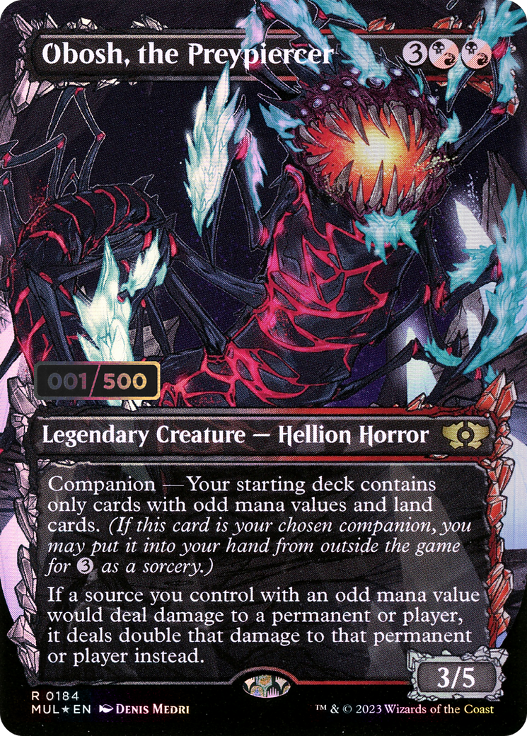Image of Obosh, the Preypiercer (Serial Numbered) (MUL-184) - Multiverse Legends: (Showcase) (Borderless) Foil
