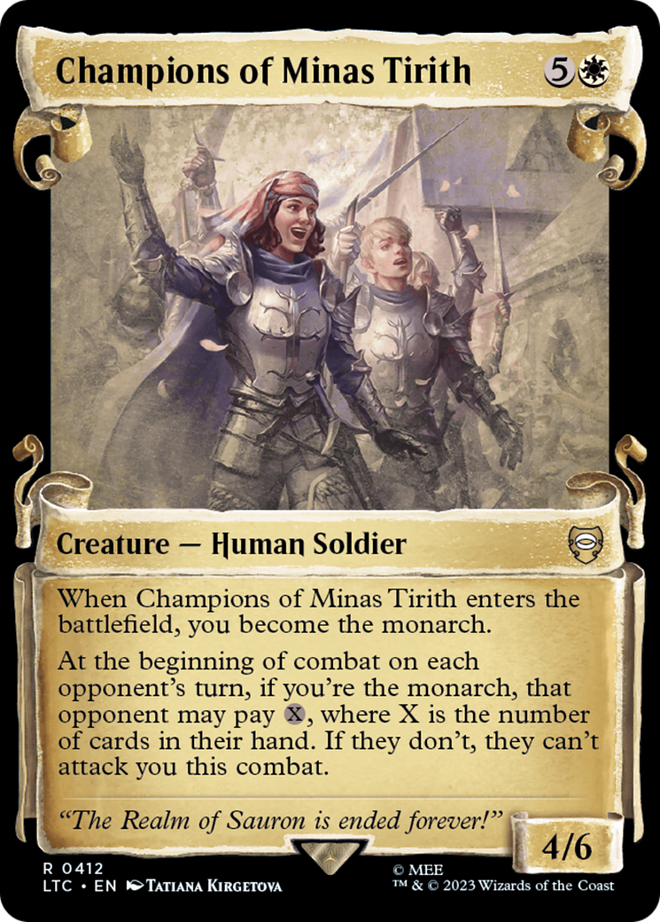 Image of Champions of Minas Tirith (Showcase Scrolls) (LTC-412) - Tales of Middle-earth Commander: (Showcase) Foil
