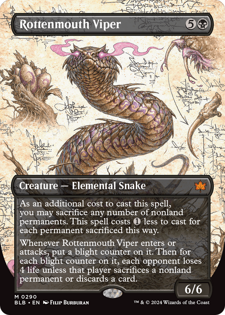 Image of Rottenmouth Viper (Borderless) (BLB-290) - Bloomburrow: (Showcase) (Borderless)