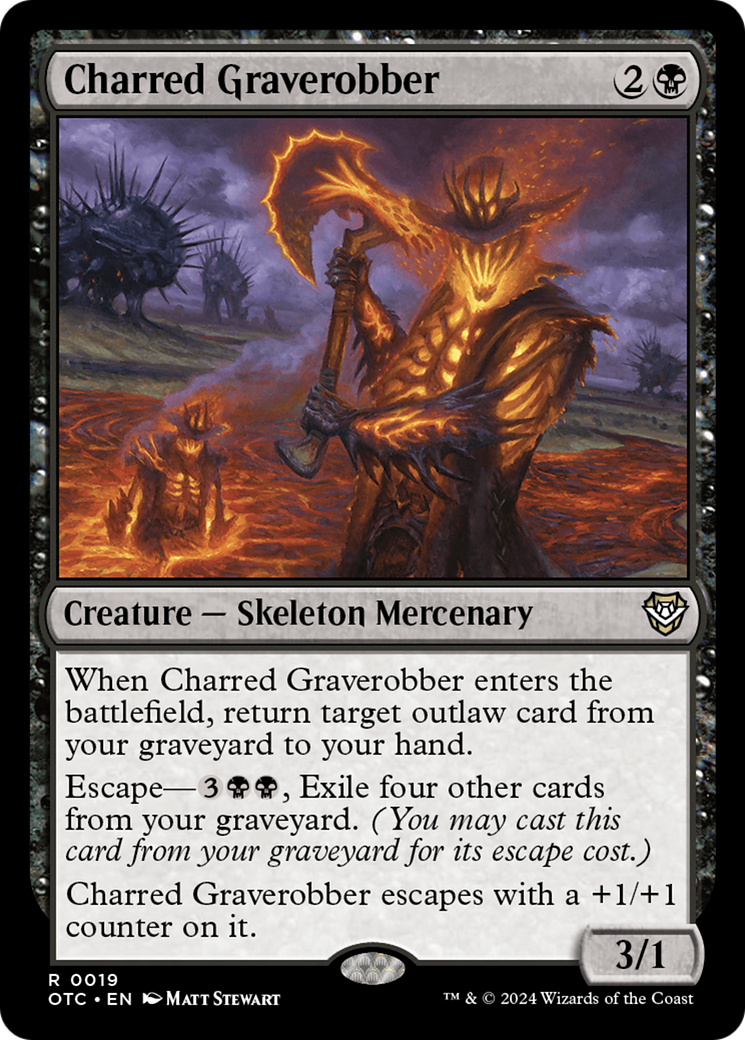Image of Charred Graverobber (OTC-019) - Outlaws of Thunder Junction Commander