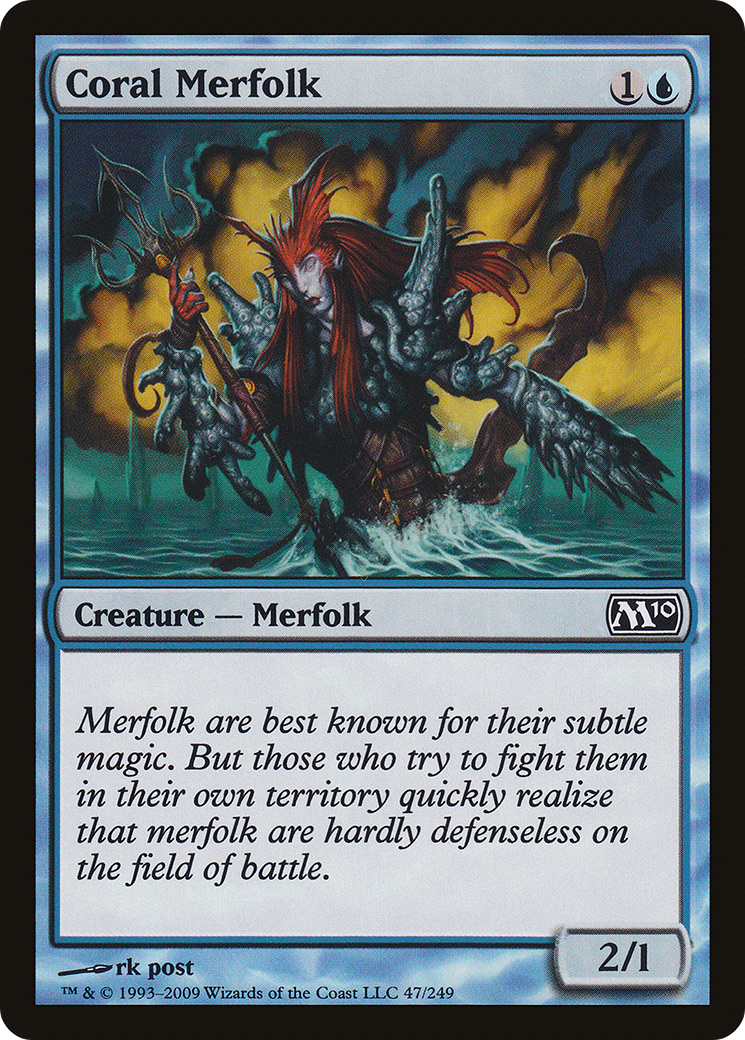 Image of Coral Merfolk (M10-047) - Magic 2010 Foil