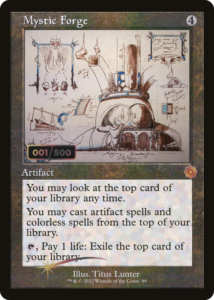 Image of Mystic Forge (Schematic) (Serial Numbered) (BRR-099) - The Brothers' War Retro Artifacts Foil