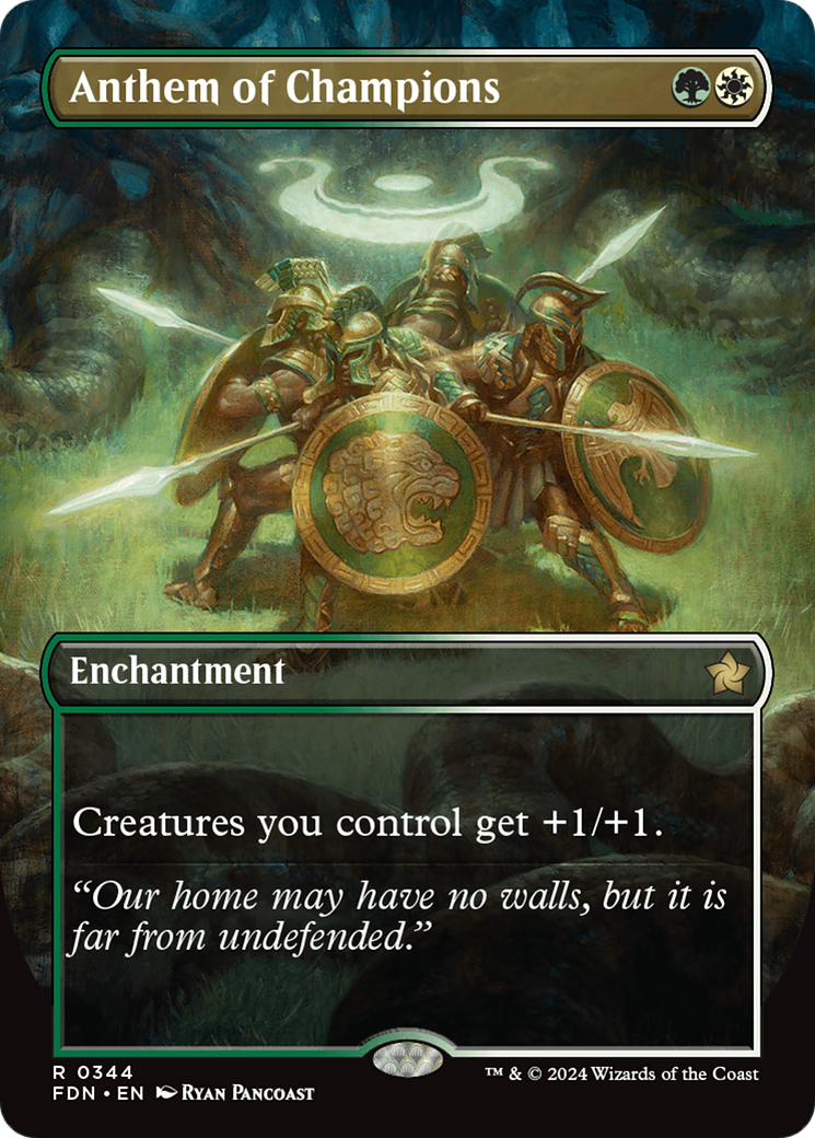 Image of Anthem of Champions (Borderless) (FDN-344) - Foundations: (enchantment) (Borderless)