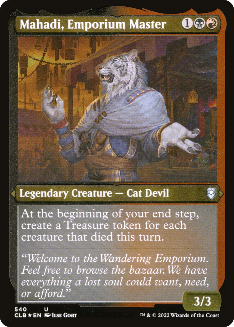 Image of Mahadi, Emporium Master (CLB-540) - Commander Legends: Battle for Baldur's Gate Etched Foil