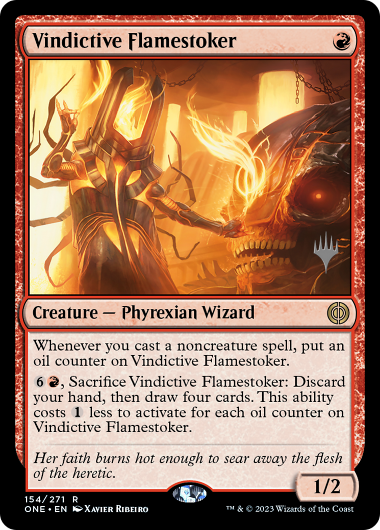 Image of Vindictive Flamestoker (PPONE-154) - Phyrexia: All Will Be One Promos