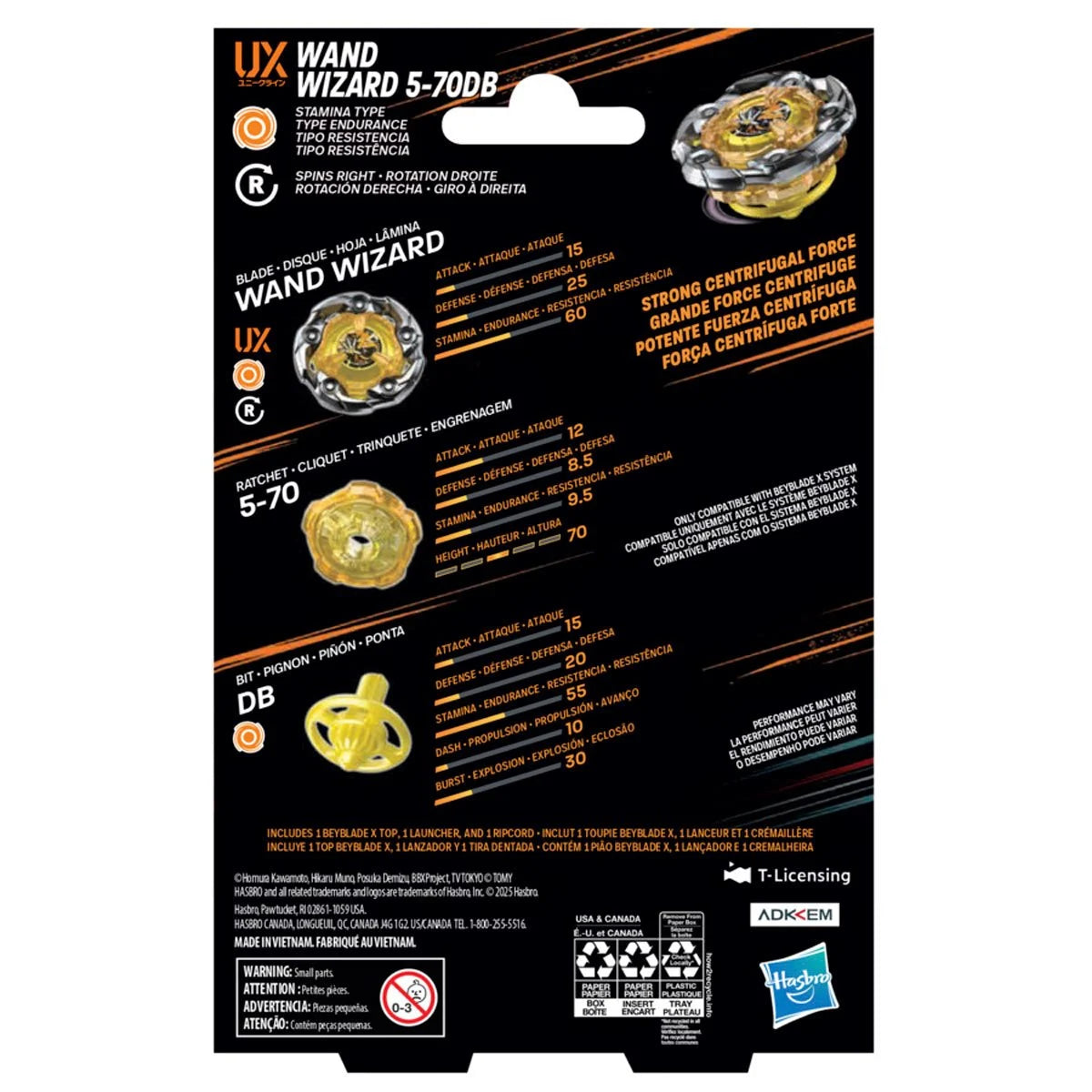 Beyblade X Wand Wizard 5-70DB UX Starter Pack Set