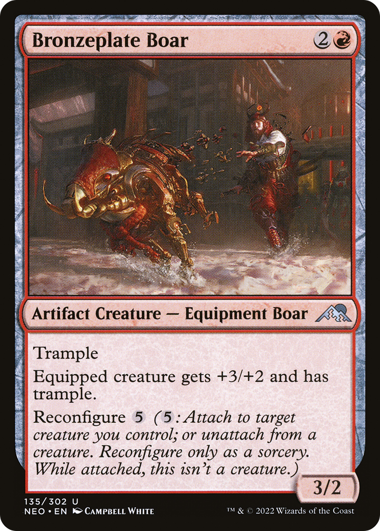 Image of Bronzeplate Boar (NEO-135) - Kamigawa: Neon Dynasty