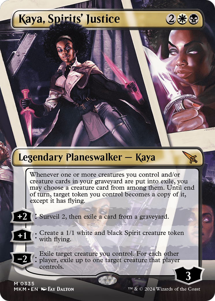 Image of Kaya, Spirits' Justice (Borderless) (MKM-335) - Murders at Karlov Manor (Borderless) Foil