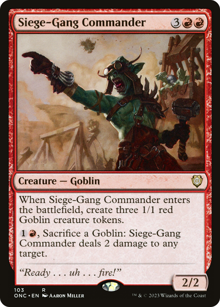 Image of Siege-Gang Commander (ONC-103) - Phyrexia: All Will Be One Commander