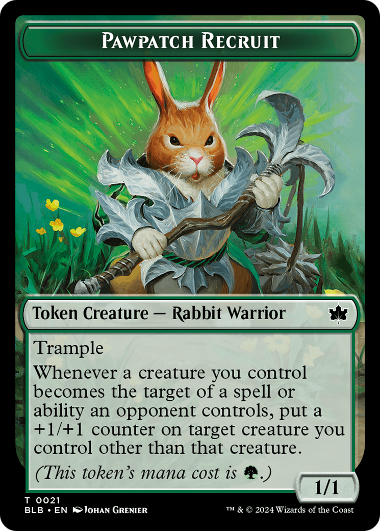 Image of Pawpatch Recruit Token (BLB-021) - Bloomburrow Tokens