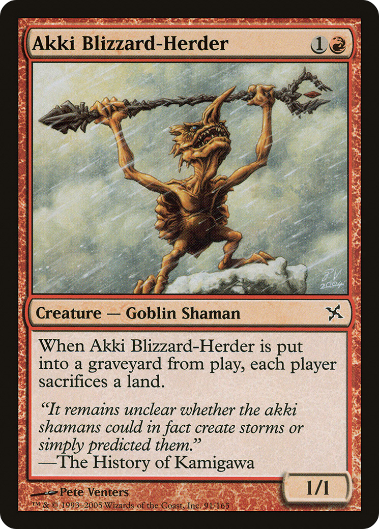 Image of Akki Blizzard-Herder (BOK-091) - Betrayers of Kamigawa Foil