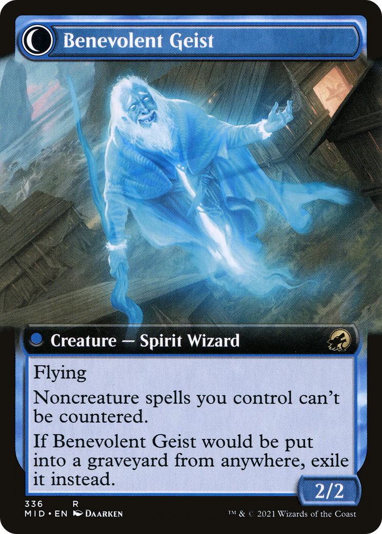 Image of Malevolent Hermit (Extended Art) (MID-336) - Innistrad: Midnight Hunt: (Extended Art, Double Faced Transform) Foil