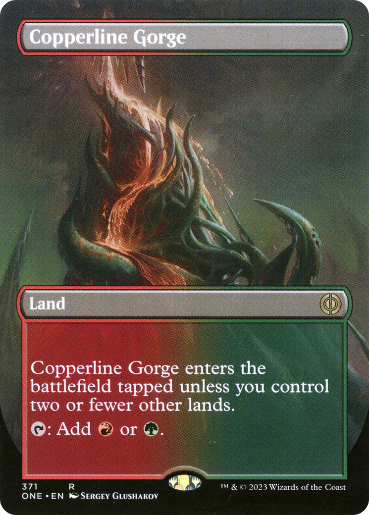 Image of Copperline Gorge (Borderless) (ONE-371) - Phyrexia: All Will Be One (Borderless)