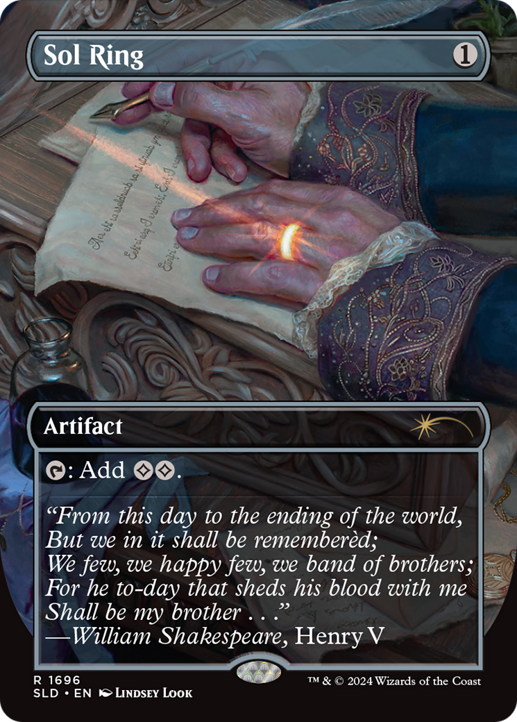 Image of Sol Ring (1696) (SLD-1696) - Secret Lair Drop (Borderless) Foil