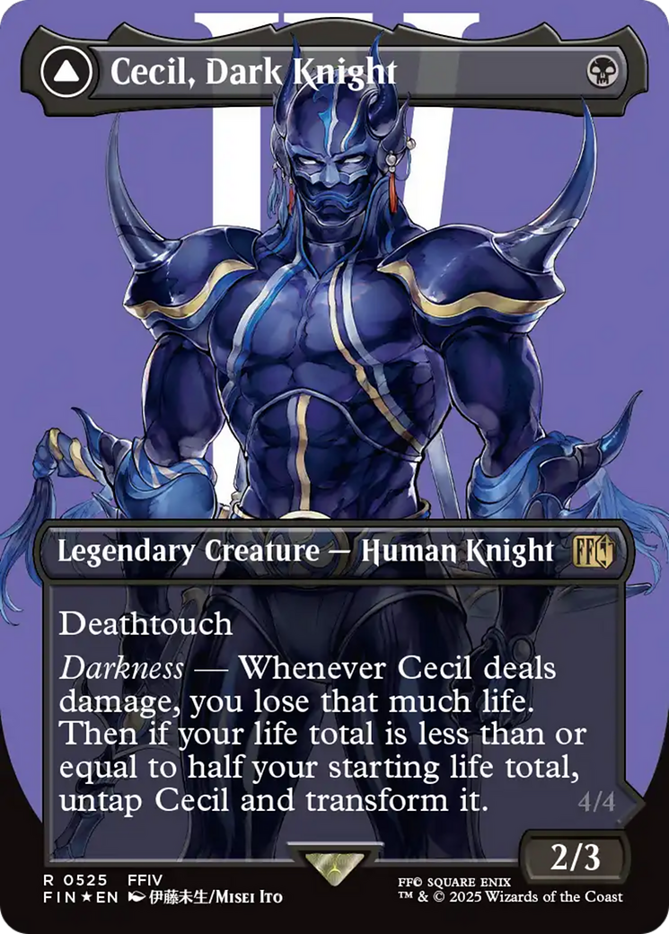 Image of Cecil, Dark Knight (Borderless) (Surge Foil) (FIN-525) - FINAL FANTASY (Borderless) Foil