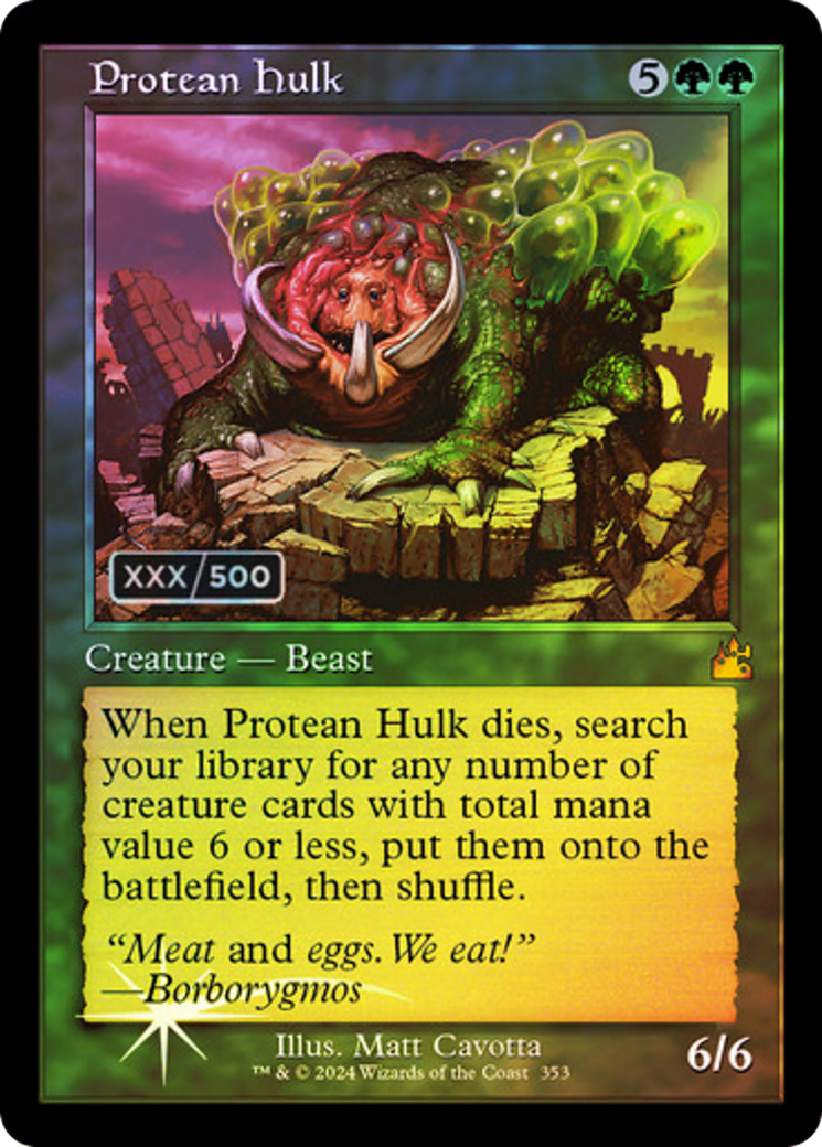 Image of Protean Hulk (Retro Frame) (Serial Numbered) (RVR-353) - Ravnica Remastered Foil