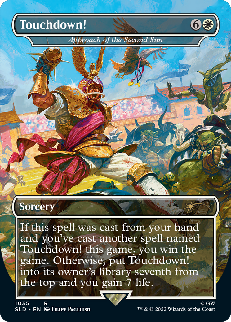 Image of Touchdown! - Approach of the Second Sun (Borderless) (SLD-1035) - Secret Lair Drop / Touchdown! (Borderless)