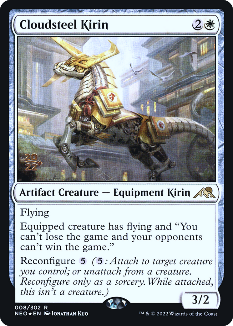 Image of Cloudsteel Kirin (PRE-008) - Kamigawa: Neon Dynasty Promos Foil