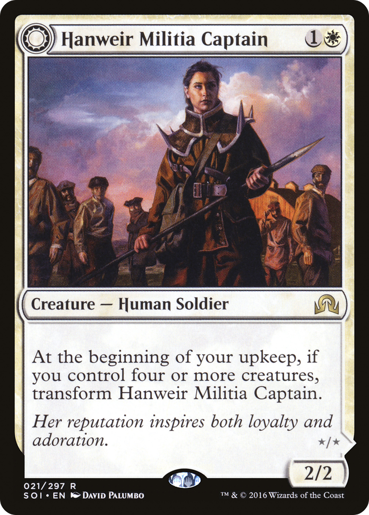 Image of Hanweir Militia Captain (SOI-021) - Shadows over Innistrad: (Double Faced Transform) Foil