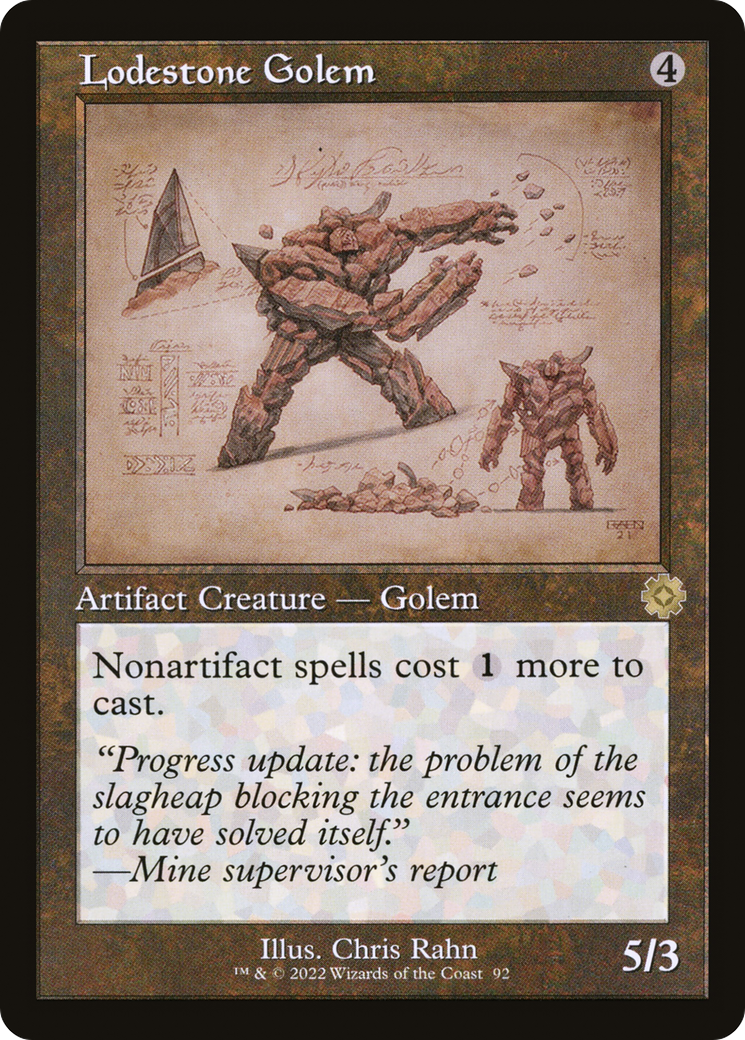 Image of Lodestone Golem (Schematic) (BRR-092) - The Brothers' War Retro Artifacts Foil