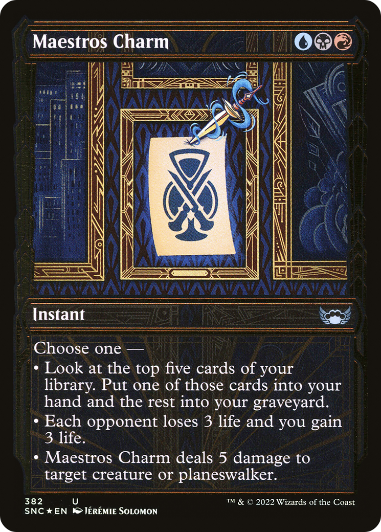 Image of Maestros Charm (Gilded Foil) (SNC-382) - Streets of New Capenna: (Showcase) Foil
