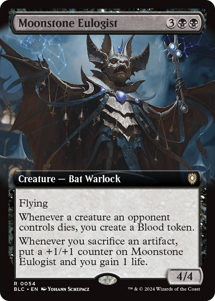 Image of Moonstone Eulogist (Extended Art) (BLC-054) - Bloomburrow Commander: (Extended Art)