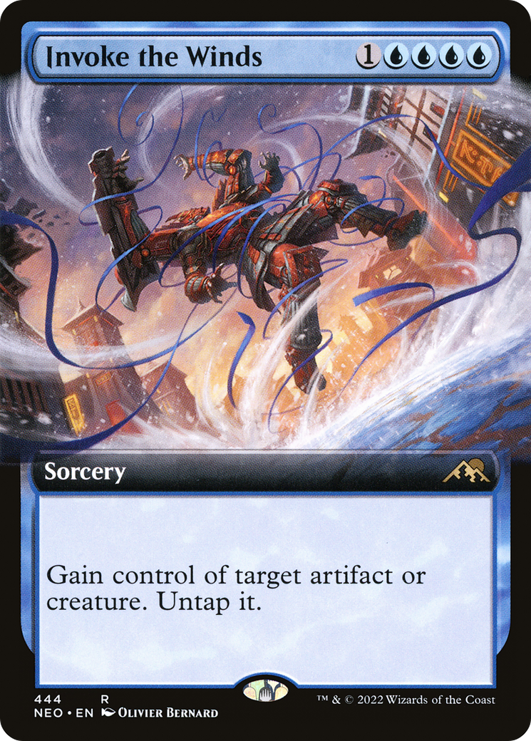 Image of Invoke the Winds (Extended Art) (NEO-444) - Kamigawa: Neon Dynasty: (Extended Art) Foil