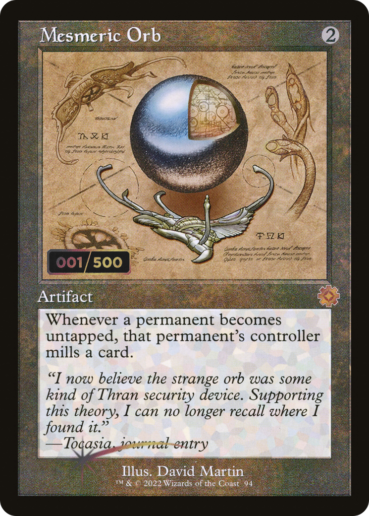 Image of Mesmeric Orb (Schematic) (Serial Numbered) (BRR-094) - The Brothers' War Retro Artifacts Foil