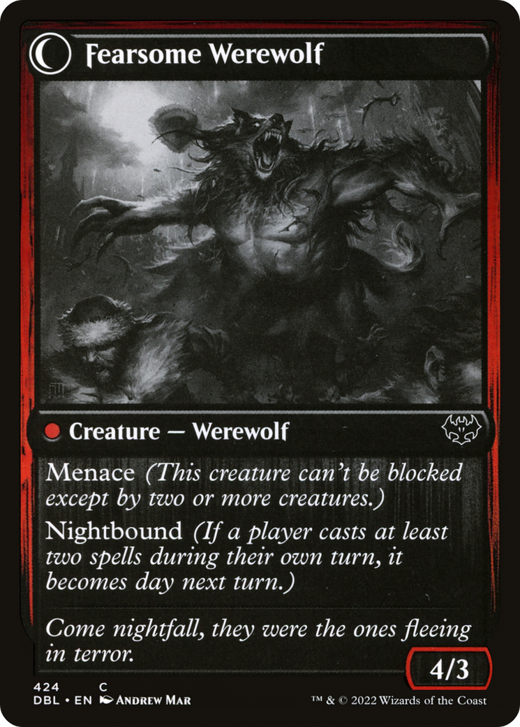 Image of Fearful Villager (DBL-424) - Innistrad: Double Feature: (Double Faced Transform)